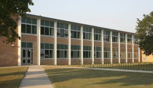 A photo pf a secondary school. A school building or hospital would be perfect for ground source heating