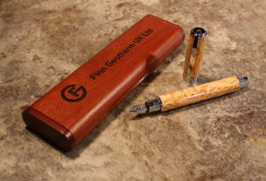 Finnish ice burl wood pen for Finn Geotherm customers
