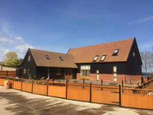 A ground source heat pump installation at a converted agricultural building which is now a home in Norfolk