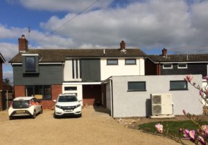 1970s house with Panasonic heat pump installed by Finn Geotherm