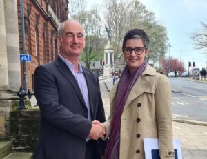 Guy Ransom of heat pump specialist Finn Geotherm attended a roundtable event in Norwich with Chloe Smith MP