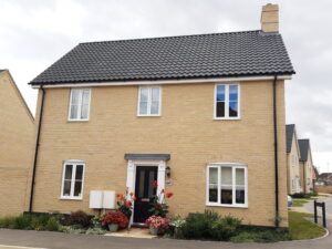 Finn Geotherm has installed an air source heat pump in this Suffolk new build house